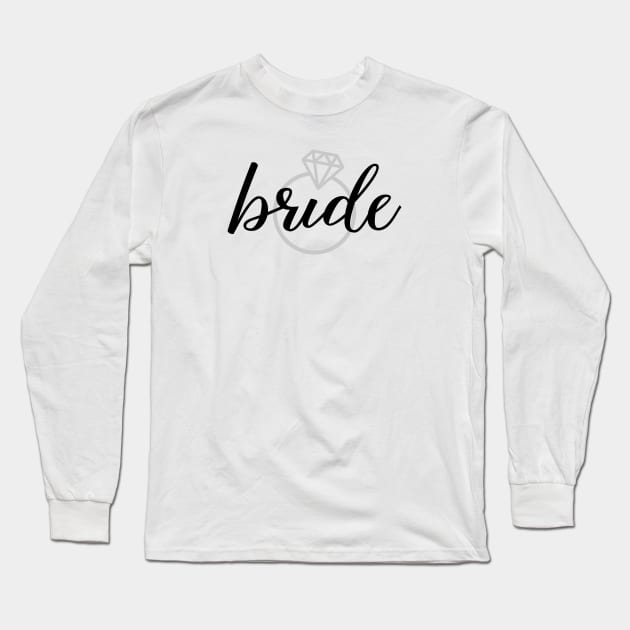 Bride with Diamond Engagement Ring Long Sleeve T-Shirt by designminds1